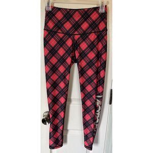 Victoria Sport Womens Sm Red Plaid Ankle Athletic Pants
